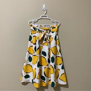 Her Destiny Summer Cool Lemon Print A-Line Skirt-Size M NWT